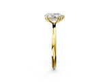 Yellow gold Pear Solitaire Diamond Ring with a Classic Band and Four-Prong Setting 2