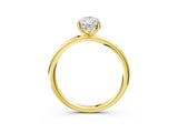 Yellow gold Pear Solitaire Diamond Ring with a Classic Band and Four-Prong Setting 3