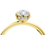 Yellow gold Pear Solitaire Diamond Ring with a Classic Band and Four-Prong Setting 4