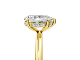 Yellow gold Pear Solitaire Diamond Ring with a Classic Band and Four-Prong Setting 5