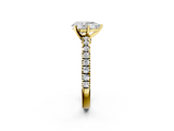 Yellow gold Pear Solitaire Diamond with Pavé Band and Four-Prong Setting_41