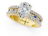 Yellow gold Pear Solitaire Diamond with Pave and Channel Set Band_83