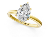 Yellow gold Pear Solitaire Engagement Ring with Cathedral Band and Four-Prong Setting_22