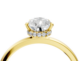 Yellow gold Pear Solitaire Engagement Ring with Cathedral Band and Four-Prong Setting_25