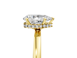 Yellow gold Pear Solitaire Engagement Ring with Cathedral Band and Four-Prong Setting_26