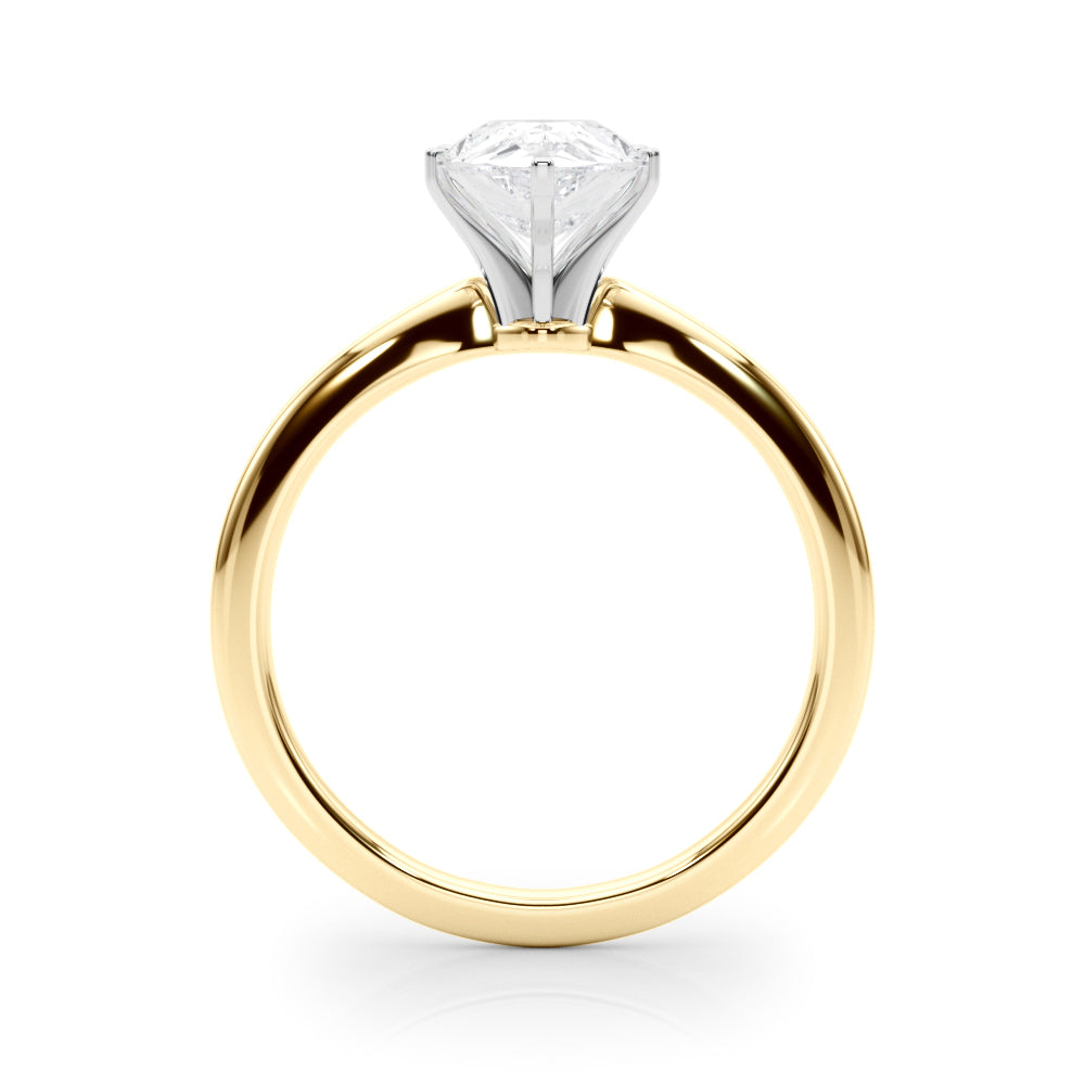 Yellow gold Pear Solitaire Engagement Ring with Classic Band and Four-Prong Setting 2