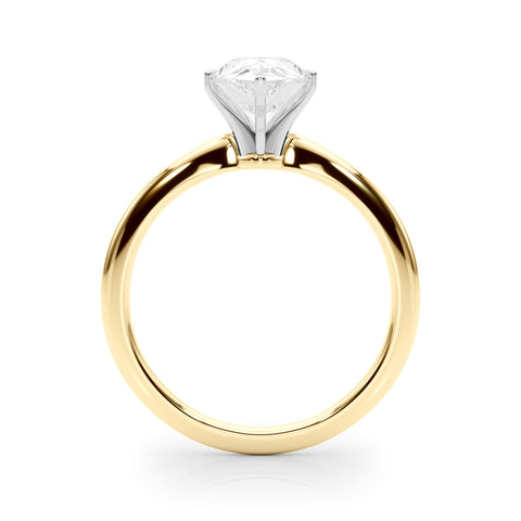 Yellow gold Pear Solitaire Engagement Ring with Classic Band and Four-Prong Setting 2