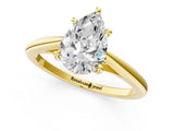 Yellow gold Pear Solitaire Engagement Ring with Four-Prong Setting and Classic Band 2