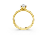 Yellow gold Pear Solitaire Engagement Ring with Scrollwork Band and Four-Prong Setting_122