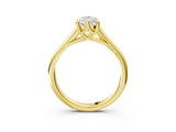 Yellow gold Pear Solitaire Engagement Ring with Six-Prong Setting and Classic Band 3