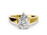 Yellow gold Pear Solitaire Engagement Ring with Six-Prong Setting and Tapered Band_34