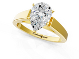 Yellow gold Pear Solitaire Engagement Ring with Six-Prong Setting and Tapered Band_35