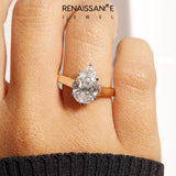 Yellow gold Pear Solitaire Engagement Ring with Six-Prong Setting and Tapered Band_52