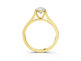 Yellow gold Pear Solitaire Heart Prong Engagement Ring with Tapered Band_55