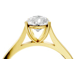 Yellow gold Pear Solitaire Heart Prong Engagement Ring with Tapered Band_56