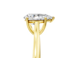 Yellow gold Pear Solitaire Heart Prong Engagement Ring with Tapered Band_57