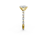 Yellow gold Pear Solitaire Marquise Side Stone Prong Setting Ring_59