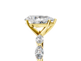 Yellow gold Pear Solitaire Marquise Side Stone Prong Setting Ring_62