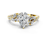 Yellow gold Pear Solitaire Marquise Twist Band with Six-Prong Setting_60
