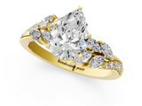 Yellow gold Pear Solitaire Marquise Twist Band with Six-Prong Setting_61