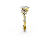 Yellow gold Pear Solitaire Marquise Twist Band with Six-Prong Setting_62