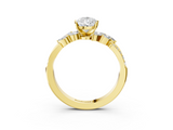 Yellow gold Pear Solitaire Marquise Twist Band with Six-Prong Setting_63