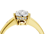 Yellow gold Pear Solitaire Pavé Band Prong Setting Ring_24