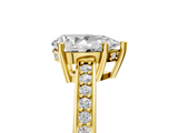 Yellow gold Pear Solitaire Pavé Band Prong Setting Ring_25