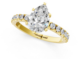 Yellow gold Pear Solitaire Pavé Band with Four-Prong Setting_142