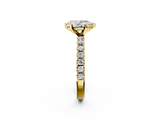 Yellow gold Pear Solitaire Pavé Band with Four-Prong Setting_143