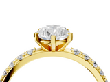 Yellow gold Pear Solitaire Pavé Band with Four-Prong Setting_145