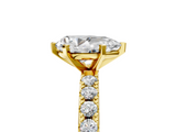 Yellow gold Pear Solitaire Pavé Band with Four-Prong Setting_146