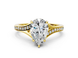 Yellow gold Pear Solitaire Pavé Band with Four-Prong Setting_79