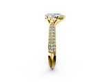 Yellow gold Pear Solitaire Pavé Diamond Engagement Ring with Four-Prong Setting_125