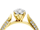 Yellow gold Pear Solitaire Pavé Diamond Engagement Ring with Four-Prong Setting_127