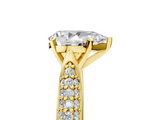 Yellow gold Pear Solitaire Pavé Diamond Engagement Ring with Four-Prong Setting_128