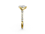 Yellow gold Pear Solitaire Pavé Diamond Engagement Ring with Four-Prong Setting_44