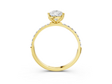 Yellow gold Pear Solitaire Pavé Diamond Engagement Ring with Four-Prong Setting_45