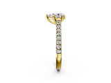 Yellow gold Pear Solitaire Pave Diamond Engagement Ring with Prong Setting_33