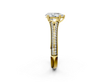 Yellow gold Pear Solitaire Pave Split Shank Engagement Ring with Six-Prong Setting_48
