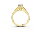Yellow gold Pear Solitaire Pave Split Shank Engagement Ring with Six-Prong Setting_49