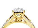 Yellow gold Pear Solitaire Pave Split Shank Engagement Ring with Six-Prong Setting_50