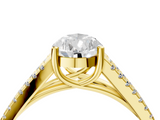 Yellow gold Pear Solitaire Split Shank Pavé Diamond Engagement Ring_295