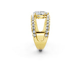 Yellow gold Pear Solitaire Split Shank Pave Diamond Ring_51