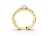 Yellow gold Pear Solitaire Split Shank Pave Diamond Ring_52
