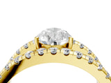 Yellow gold Pear Solitaire Split Shank Pave Diamond Ring_53