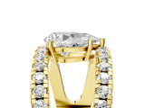 Yellow gold Pear Solitaire Split Shank Pave Diamond Ring_54