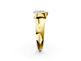 Yellow gold Pear Solitaire Tension Set Diamond Ring with Wide Band_39