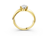 Yellow gold Pear Solitaire Tension Set Diamond Ring with Wide Band_40