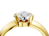 Yellow gold Pear Solitaire Tension Set Diamond Ring with Wide Band_41